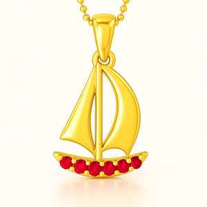 จี้รูปเรือสีทองและแข็ง14K ทำด้วยมือชุบโรเดียมอัญมณีอัญมณีอัญมณีเครื่องประดับสำหรับงานแต่งงานใช้ได้ทั้งชายและหญิง - Product Image 1