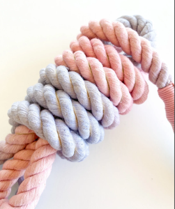 Pink Aurora - Rope Dog Lead / <b>Leash</b> / Rose Gold Clip / 152cm Long / Braided Fibre / Cotton / Baby Pink Blue - Product Image 2