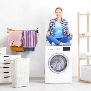 Haute qualité moderne rétractable détachable pliable mural en acier inoxydable étendoir à linge cuisine de Style européen - Product Image 3