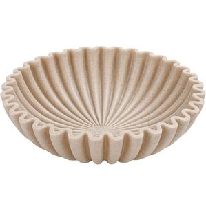 Bol en résine noire brillante Bord ondulé festonné Plateau de centre de table décoratif moderne pour salle à manger Tables de salon pour fruits de fête - Product Image 3