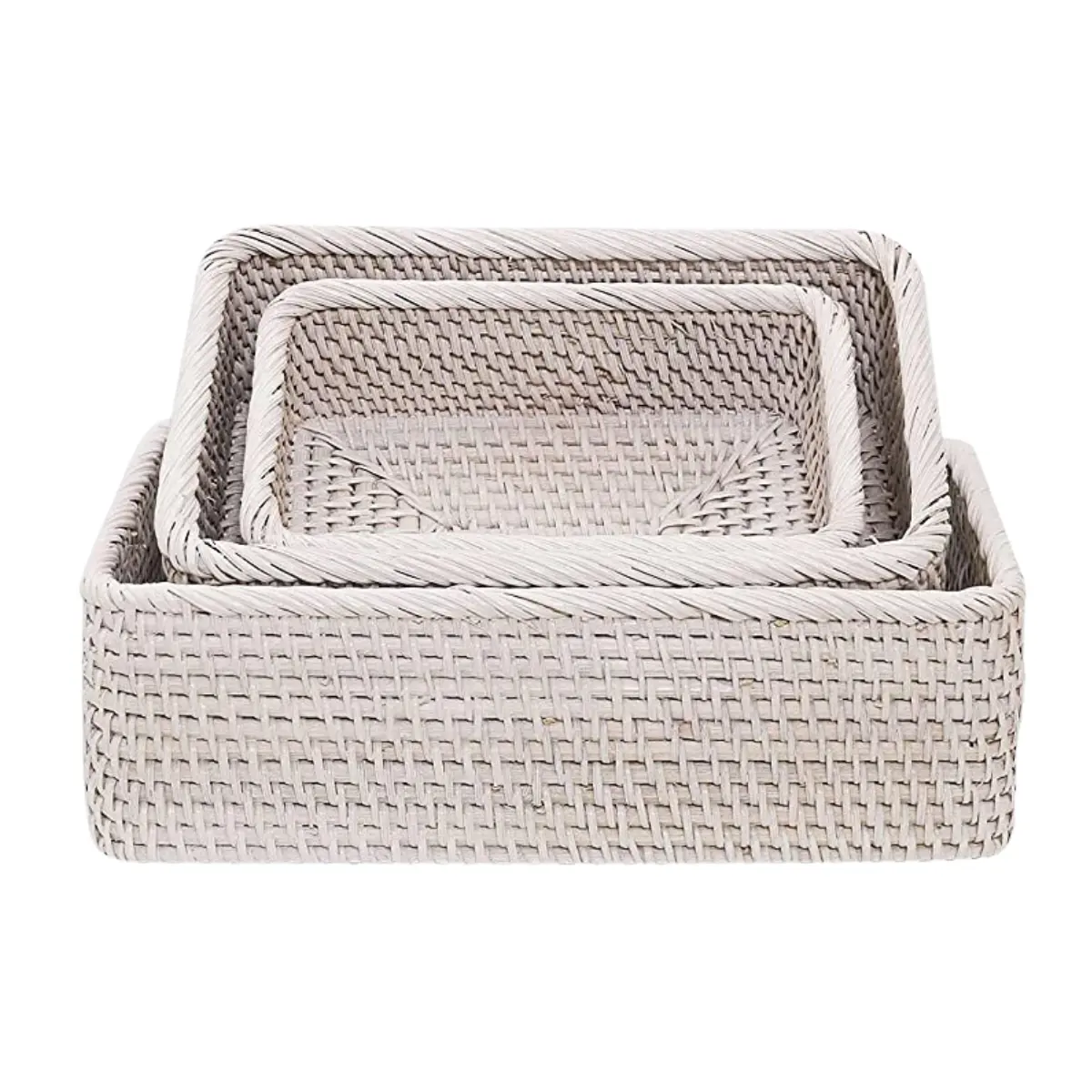 Beste Qualität Counter Top Organizing Rattan Wicker Aufbewahrung würfel, Stapel körbe für Küchen organisator Regale