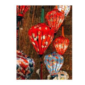 Listo en stock Linterna de seda con logotipo de aduana para el Festival de Año Nuevo Linterna de tela de seda de bambú colgante tradicional vietnamita - Product Image 4