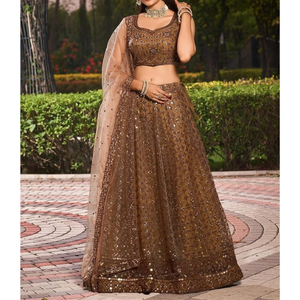Vestido Lehenga Choli Tradicional Indio de Primera Calidad, Trajes Punjabi para Adultos, Colección Eid para Bodas y Fiestas Formales para Mujer - Product Image 6