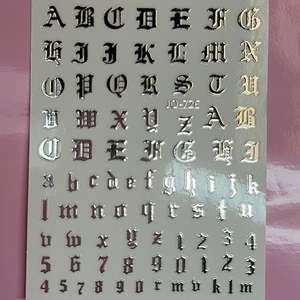 Adhesivo de Uñas con Letras Plateadas, Adhesivo 3D para Uñas con Láser, Accesorios para Manicura Francesa, Estilo Japonés, Adhesivo de Plástico con Forma de Corazón para Decoración de Uñas - Product Image 1