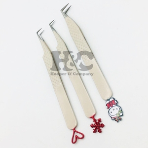 Pinzas Profesionales de Acero Inoxidable para Extensión de Pestañas Postizas, Punta Dentada Duradera, Logotipo Mink, MOQ - Product Image 6