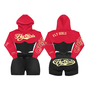 Conjunto de Dos Piezas de Verano para Hombre, Sudadera con Capucha y Pantalones Cortos, 100% Algodón, Tallas Grandes, Color Sólido, Logotipo Personalizado Serigrafiado - Product Image 1