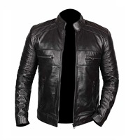 Veste en cuir véritable mince en peau de vache pour hommes, vêtements d'extérieur d'hiver en noir et marron et dans toutes les autres couleurs disponibles