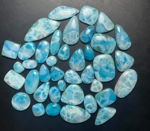 Larimar ธรรมชาติ cabochons รูปร่างผสมเรียบ Larimar มากหลวมอัญมณี Cabochon ลูกปัดสำหรับทำเครื่องประดับในราคาขายส่ง - Product Image 1