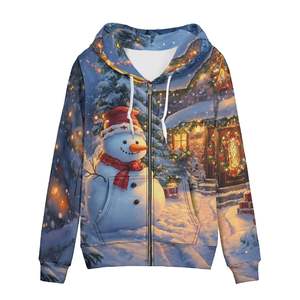 Personalizado al por mayor Feliz Navidad sudaderas con capucha para las mujeres antiarrugas transpirable sudaderas con capucha para las mujeres personalizadas Navidad Festival Familiar - Product Image 1