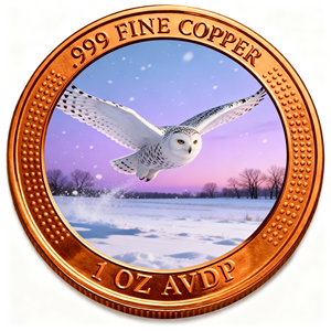 Pièce commémorative ronde en cuivre fin 999, 1 oz, thème animal renard, avec relief en relief et impression UV centrale, directement de l'OEM - Product Image 1