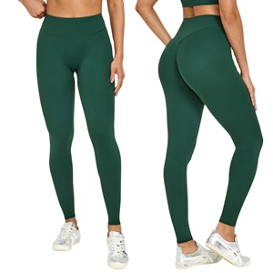 Meilleurs Leggings de Yoga Mi-Taille Unis pour Femmes en Nylon Spandex Anti-Odeur, Logo Personnalisé, OEM, Vente en Gros, Collants d'Entraînement, Vêtements de Sport Actifs - Product Image 1