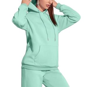 Sweat-shirts à capuche pour femmes, vêtements de sport d'hiver, coton et polyester, molleton, streetwear, avec logo imprimé personnalisé, cordon de serrage sur le devant, épaules tombantes - Product Image 6