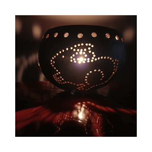 Lámpara artística tallada de cáscara de coco, material: cáscara de coco; uso: decoración de sala de estar; origen: Vietnam hecho a mano - Product Image 4