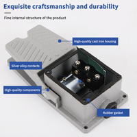 Interrupteur au pied en aluminium contrôle momentané étanche pédale électrique AC380V DC220V lactage 10A outil accessoires