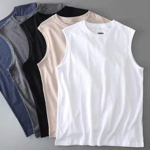 Camiseta de Hombre de Algodón 95% y Spandex 5%, Sin Mangas, Lisa, Elástica en 4 Direcciones, Algodón de 190 g/m², Tallas M a 3XL, Producción OEM/ODM, Corte Regular - Product Image 3