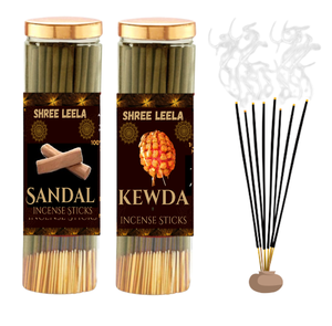 Shree Leela Agarbatti pour Pooja Jasmine & Temptation Lot de 2 bâtonnets d'encens naturels aux huiles essentielles, sans charbon et faible - Product Image 2