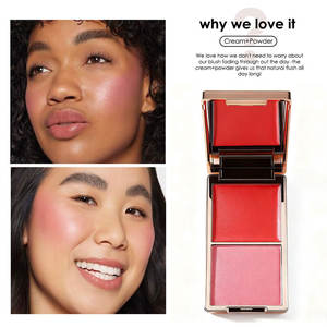 Cream + Powder Blush Pigmented <strong>Makeup</strong> Blush Private Label Lip and Cheek Blush Palette - Product Image 6