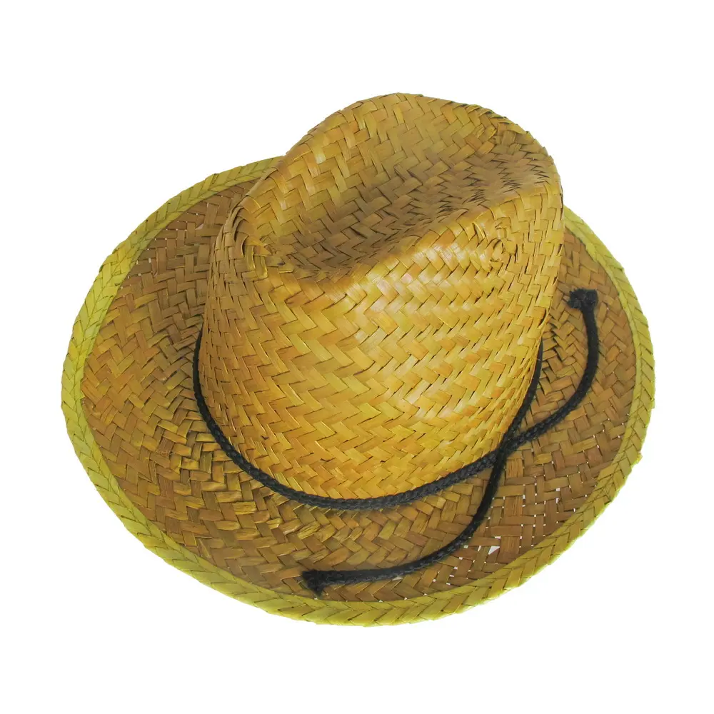 Fabrika toptan sıcak satış özelleştirilebilir hasır şapka plaj ve güneş için katlanabilir kovboy şapkası doğal malzeme hasır şapkalar ucuz