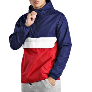High Quality Custom Logo Turtleneck Paneled Half Zipper Unisex Polyester Windbreaker Men's <b>Jackets</b> - Product Image 5