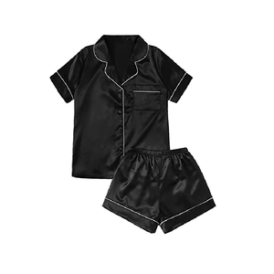 Pyjama en Satin pour femmes, nouveau Design, personnalisable, ensemble de vêtements de nuit en soie, lettres graphiques, robes de nuit pour femmes, vente en gros - Product Image 6