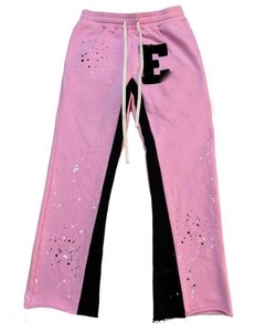 Pantalon de survêtement personnalisé pour hommes Pantalon vintage empilé Pantalon évasé délavé à l'acide Pantalon de survêtement évasé de haute qualité Patchwork - Product Image 4