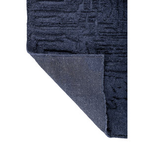Tapis Aprezo Akar-1019 bleu marine foncé noué à la main en acrylique doux, tissage plat classique 9x12, nettoyage facile, décorations pour salon et maison - Product Image 5