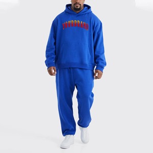 OEM ODM 100% Cotton Custom printed Logo Hoodie & <b>sweatpants</b> <b>Set</b> for Mens Blank Heavyweight Thick Oversized Tracksuits for Men - Product Image 5