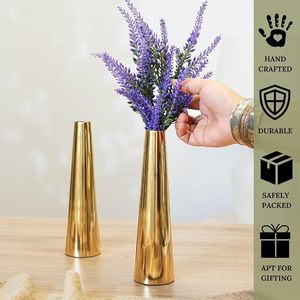 Florero de metal de gran calidad con cuerpo artesanal y boca ancha perfecto para centros florales de gran tamaño y eventos - Product Image 3