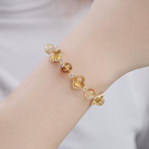 Picofun braccialetto di cristallo ametista quadrifoglio da donna con perline Yoga elasticizzato per alleviare lo Stress e l'ansia - Product Image 6