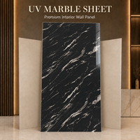 Panneau mural en PVC MORLENX, feuille de marbre bleu, blanc et or, décoration intérieure de luxe