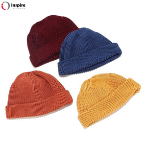 Wholesale Best Down Beanie Wholesale <b>Blank</b> Thick Ribbed Winter Wool Beanie Cotton Women Caps by Inspire Apparel - Product Image 2