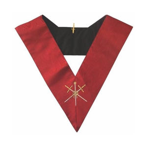 Rite écossais maître des cérémonies 18e degré collier rouge moiré ruban collier Machine broderie emblème - Product Image 1