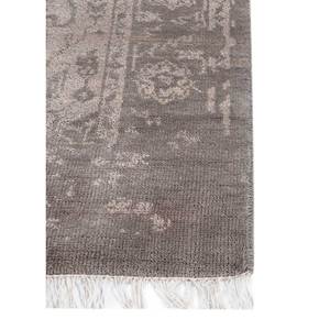 Tapis en laine noué à la main Savana gris et noir AKWL-13010, motif médaillon et abstrait, pour la maison, le couloir, le salon, fait main - Product Image 3