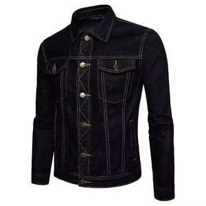 Veste en jean en toile biologique personnalisée en gros pour hommes, décontractée, d'extérieur, à capuche, d'hiver, respirante, à séchage rapide, style streetwear - Product Image 2