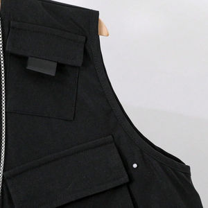 Gilet cargo kaki pour homme, best-seller, vêtements d'extérieur d'hiver, coton, séchage rapide, plusieurs poches, doublure en maille utilitaire au dos - Product Image 6