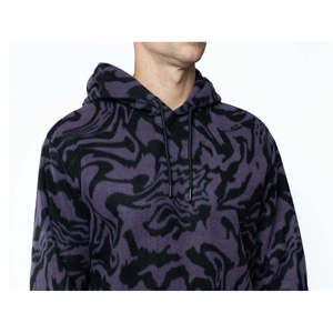 Felpa con Cappuccio Invernale da Uomo Lazer in Pile Polare Viola Taglia Media con Stampa a Sublimazione, Lavaggio Enzimatico e Ricamo 3D - Product Image 2