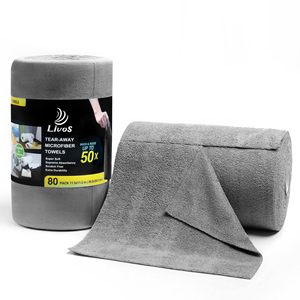 Rouleau de serviettes en microfibre sans bord, absorbant et déchirable, multi-usages, chiffon de nettoyage en microfibre pour la cuisine avec logo personnalisé - Product Image 1