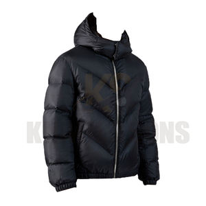 Chaqueta acolchada universitaria de talla grande para hombre al por mayor, diseño de burbujas a prueba de viento, decoración bordada con logotipo personalizado, cuello alto y capucha - Product Image 5