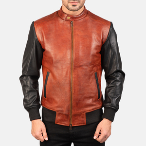 CLASSIC INVENTORS Veste de moto d'hiver pour homme en cuir véritable noir, imperméable, respirante, coupe-vent, col montant, manches régulières - Product Image 5
