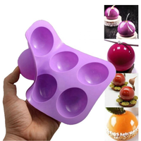 Moule à chocolat rond 6 cavités outils de cuisson en silicone moule à chocolat en silicone demi-boule