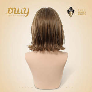 Yara-DWY 12-Inch MiraScalp <b>Wig</b> Short Wavy Pink Blonde Glueless Synthetic with Light Brown Lace - Product Image 5