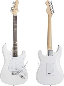 Guitarra Eléctrica Perfect Ashthorpee de 39 Pulgadas (Blanco-Blanco), Kit de Guitarra de Tamaño Completo para Principiantes - Product Image 2