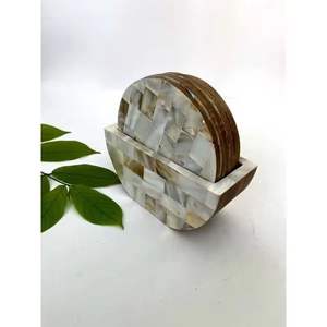 Posavasos con incrustaciones de lujo vintage, posavasos de té con incrustaciones de madreperla de estilo marroquí al mejor precio - Product Image 1