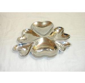 Bol de service à condiments à 3 sections avec poignée Bol à fruits secs unique en métal coulé brillant et nickelé - Product Image 6