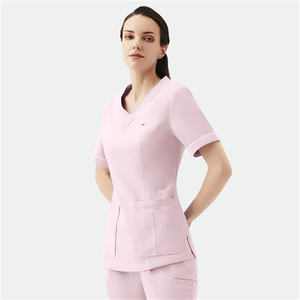 Ensemble de gommage unisexe à manches courtes et col en V personnalisable pour les hôpitaux résistant à la décoloration et facile à entretenir - Product Image 5