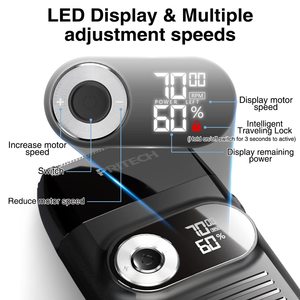 Rasoir Électrique Rechargeable 2-en-1 Noir et Argent pour Hommes, Rasoir à Grille avec Tondeuse Électrique Escamotable, 3 Vitesses Réglables, Tête de Remplacement - Product Image 4