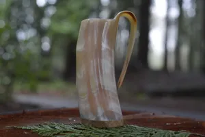 Chope en corne de bœuf naturelle artisanale, simple et sobre, style viking, mug à boire, sans danger pour les aliments, pour les occasions de Noël - Product Image 3