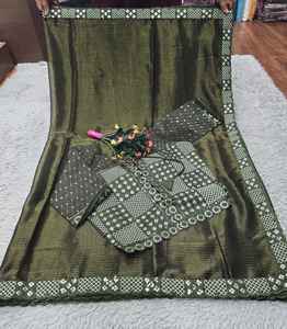 Banarasi Silk Saree pour Femmes Design Moderne de Haute Qualité KUNJ CREATION Marque Indien Pakistanais Vêtements Fêtes Festivals - Product Image 2