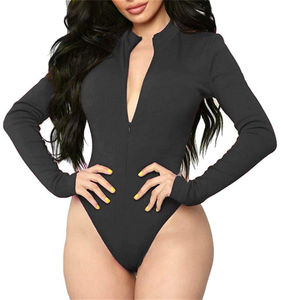 High Trench Design Solid Color Custom Logo Body Con <b>Playsuit</b> Trench Summer Bodysuits for Women Jumpsuits - Product Image 6