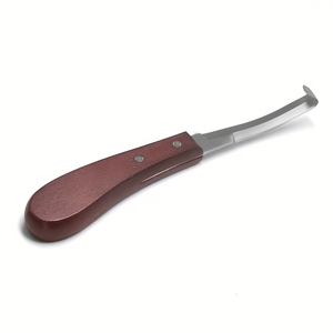 Cuchillo para Cascos de Alta Calidad 2026, Herramienta de Acero Inoxidable con Hoja Curva para Recortar y Limpiar Cascos, Mango de Madera Personalizado para Herradores - Product Image 1